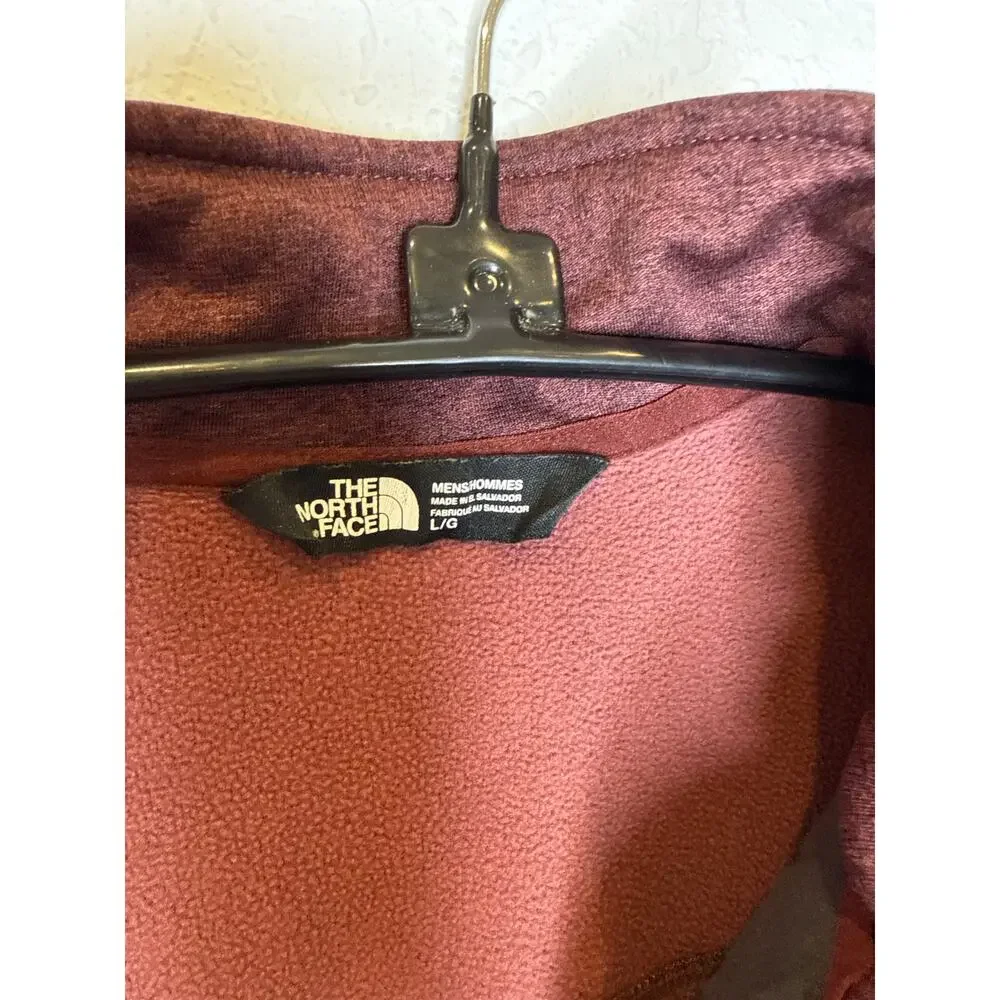 The North Face Men’s 3/4 Zip Maroon Pullover Fleece Lined Jacket EUC Sz Lg Poly